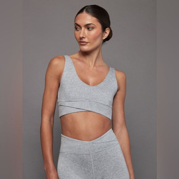 CARBON38 Wrap Bra in Heather Melt - Silver Heather Large NWT - Picture 1 of 6